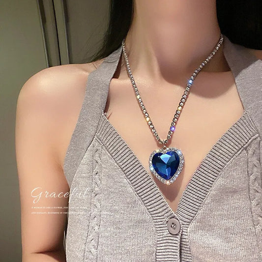 Heart of Ocean Blue Heart Necklaces for Women