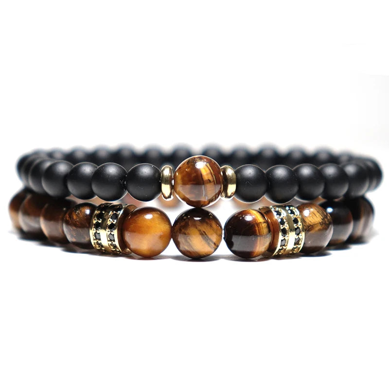 Mens Bracelet Natural Tiger eye Beads Braslet